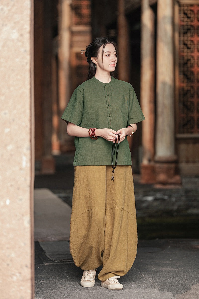 Tao One Tech™ • Zen Meditation Pants • Tai Chi Pants • Tech Pockets • 16 Colours • Sizes S-L • Ramie Cotton • With Optional Plush Velvet Lining • Gender Neutral