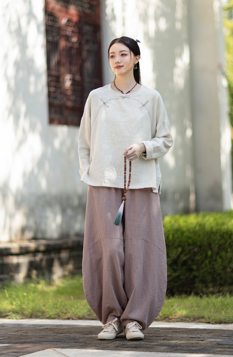 Tao One Tech™ • Zen Meditation Pants • Tai Chi Pants • Tech Pockets • 16 Colours • Sizes S-L • Ramie Cotton • With Optional Plush Velvet Lining • Gender Neutral