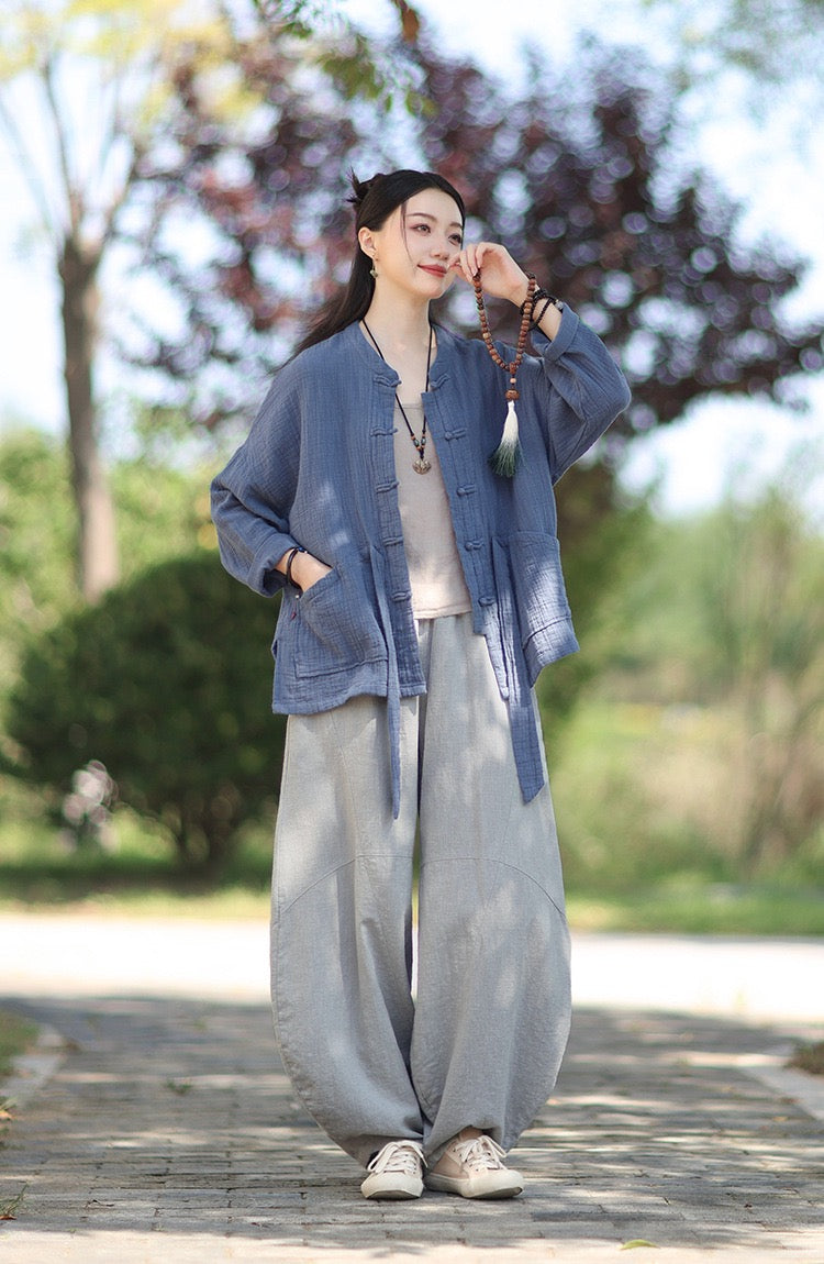 Tao One Tech™ • Zen Meditation Pants • Tai Chi Pants • Tech Pockets • 16 Colours • Sizes S-L • Ramie Cotton • With Optional Plush Velvet Lining • Gender Neutral