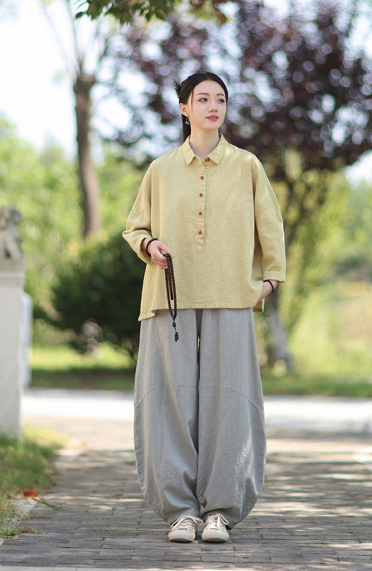 Tao One Tech™ • Zen Meditation Pants • Tai Chi Pants • Tech Pockets • 16 Colours • Sizes S-L • Ramie Cotton • With Optional Plush Velvet Lining • Gender Neutral