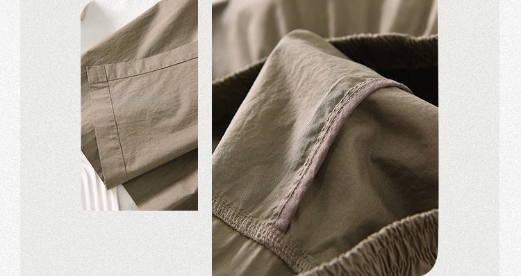 Tao One Tech™ • Business Qigong Flow Skirt Pants • Cropped Pants • High Waist • Culottes • Tech Pockets • Pure Combed Cotton • Silky Tencel Lyocell Texture • Sizes M-XXL