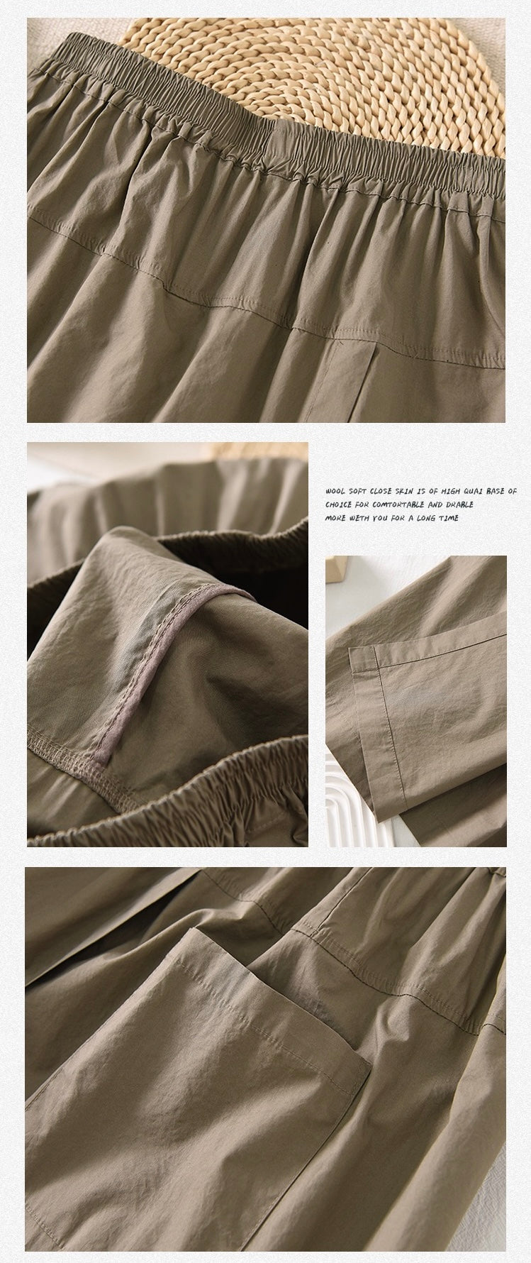 Tao One Tech™ • Business Qigong Flow Skirt Pants • Cropped Pants • High Waist • Culottes • Tech Pockets • Pure Combed Cotton • Silky Tencel Lyocell Texture • Sizes M-XXL