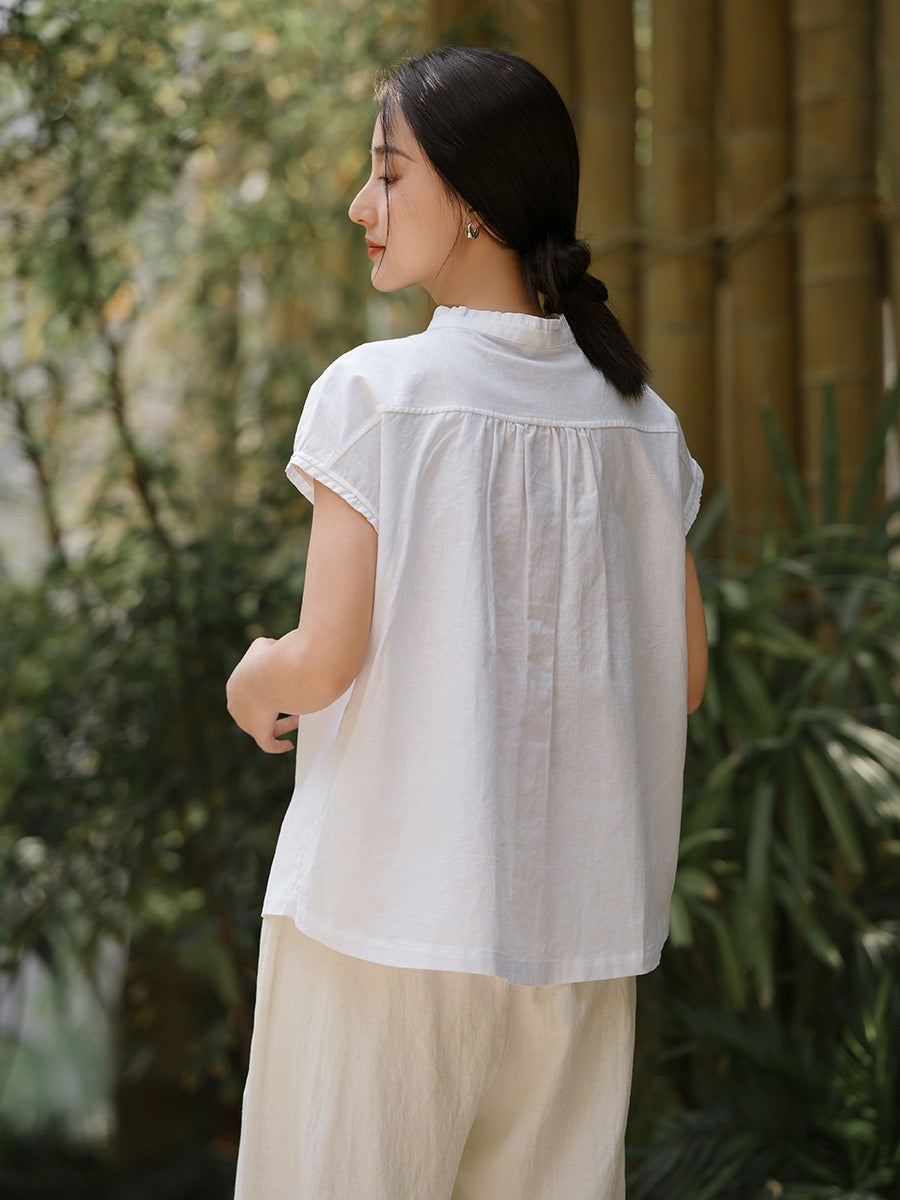 Tao One Tech™ • Business Qigong Flow Shirt • Short-Sleeve • Cotton Linen • Sizes M-XXL