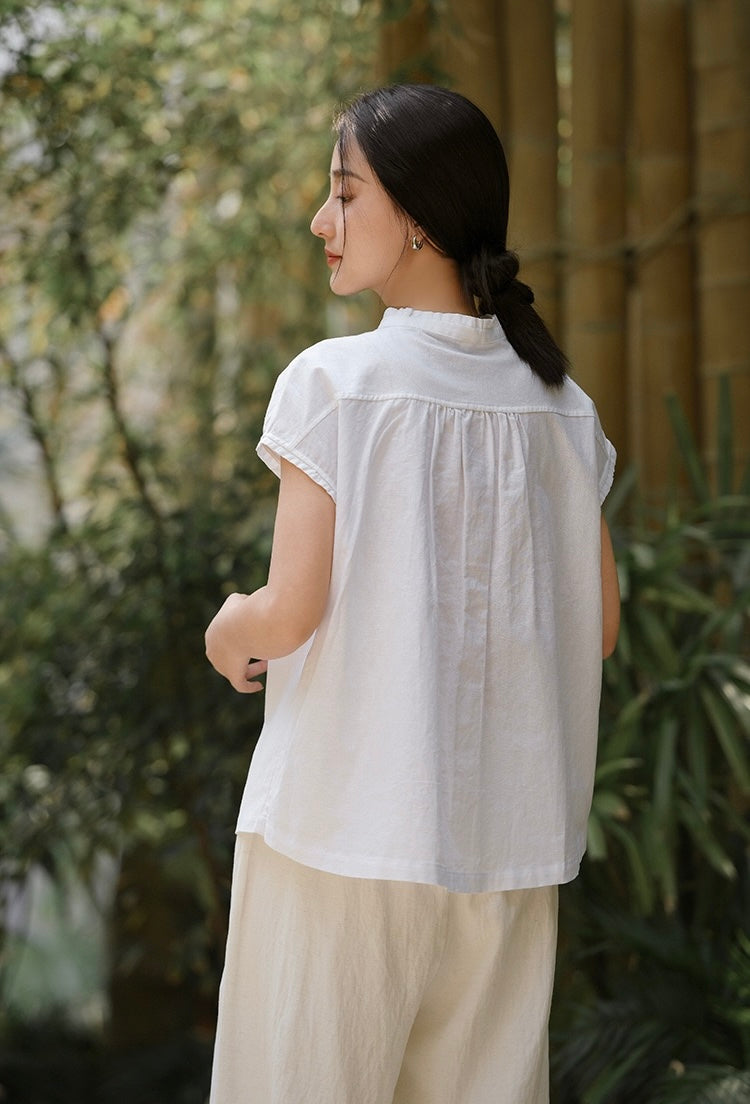 Tao One Tech™ • Business Qigong Flow Shirt • Short-Sleeve • Cotton Linen • Sizes M-XXL
