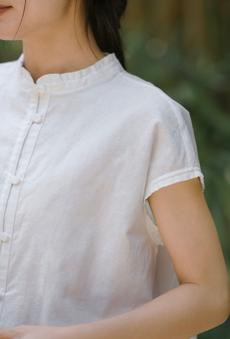 Tao One Tech™ • Business Qigong Flow Shirt • Short-Sleeve • Cotton Linen • Sizes M-XXL