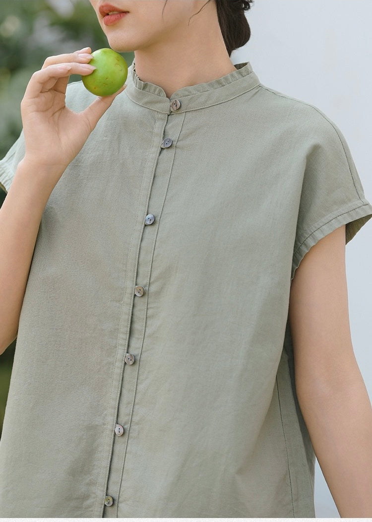 Tao One Tech™ • Business Qigong Flow Shirt • Short-Sleeve • Cotton Linen • Sizes M-XXL