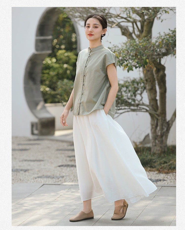 Tao One Tech™ • Business Qigong Flow Shirt • Short-Sleeve • Cotton Linen • Sizes M-XXL
