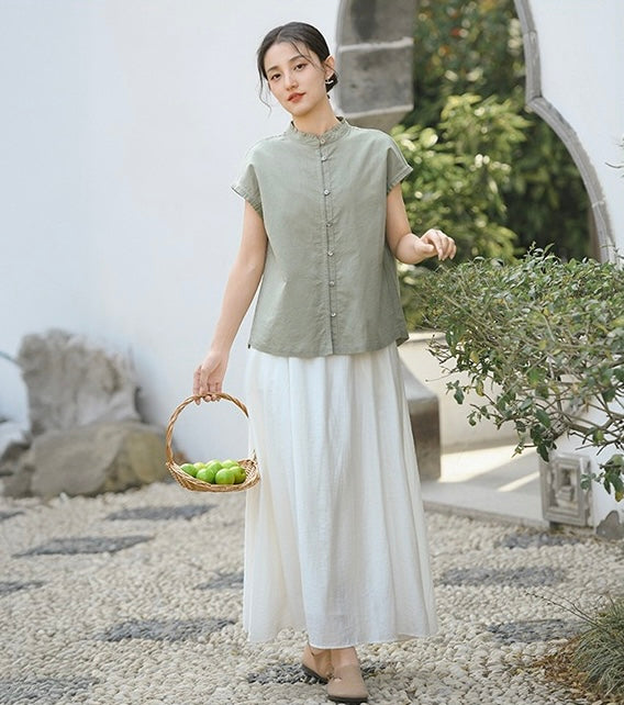 Tao One Tech™ • Business Qigong Flow Shirt • Short-Sleeve • Cotton Linen • Sizes M-XXL