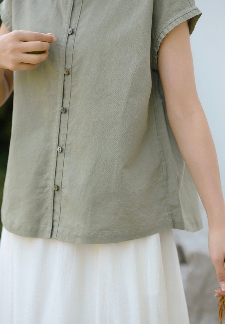 Tao One Tech™ • Business Qigong Flow Shirt • Short-Sleeve • Cotton Linen • Sizes M-XXL