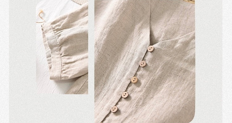 Tao One Tech™ • Zen Sunscreen Cardigan Top • Air Conditoning Shirt • Three-Quarter Lantern Sleeves • Pure Hemp • Sizes M-XXL