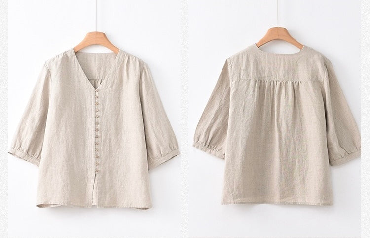 Tao One Tech™ • Zen Sunscreen Cardigan Top • Air Conditoning Shirt • Three-Quarter Lantern Sleeves • Pure Hemp • Sizes M-XXL