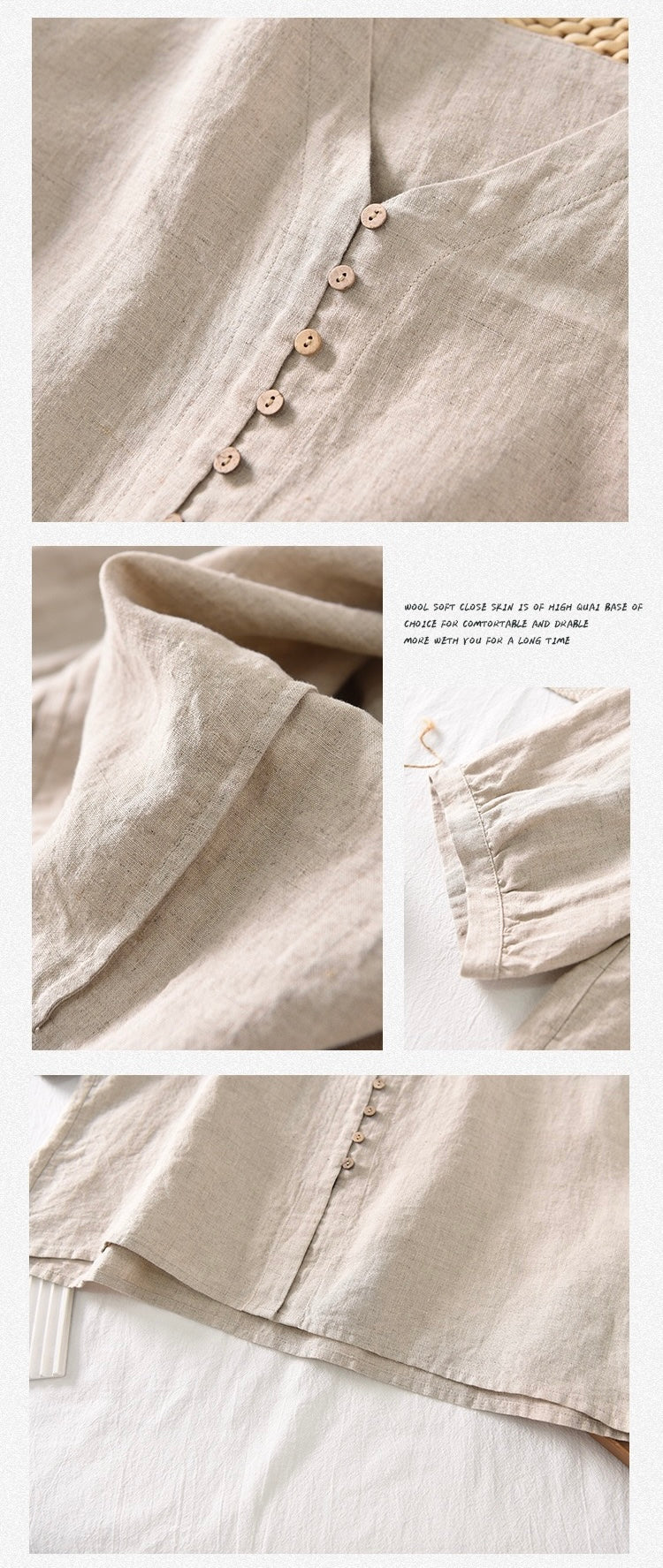Tao One Tech™ • Zen Sunscreen Cardigan Top • Air Conditoning Shirt • Three-Quarter Lantern Sleeves • Pure Hemp • Sizes M-XXL