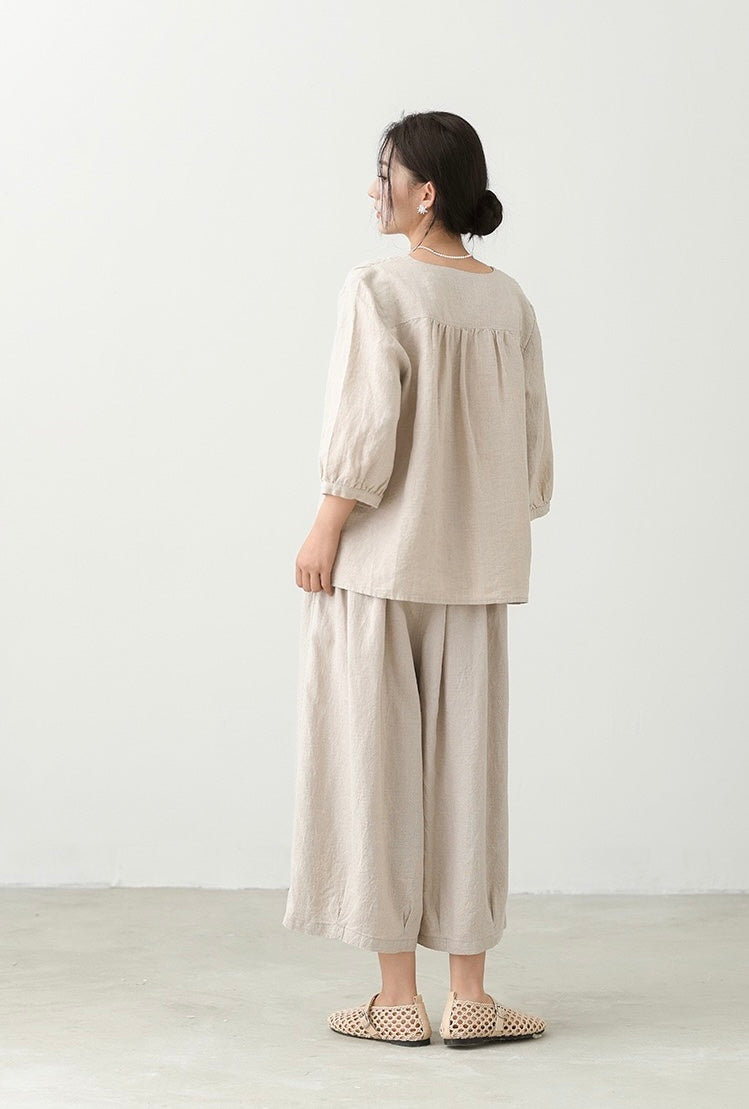 Tao One Tech™ • Zen Sunscreen Cardigan Top • Air Conditoning Shirt • Three-Quarter Lantern Sleeves • Pure Hemp • Sizes M-XXL