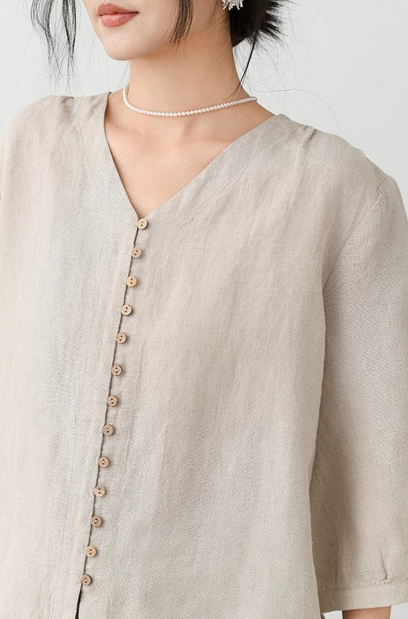 Tao One Tech™ • Zen Sunscreen Cardigan Top • Air Conditoning Shirt • Three-Quarter Lantern Sleeves • Pure Hemp • Sizes M-XXL