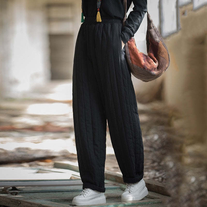 Tao Triple Tech™ • Zen Flow Winter Pants • Triple Layer Quilt • Thermal Qi Flow • Plant-Based Warmth • Ramie Cotton • Gender Neutral