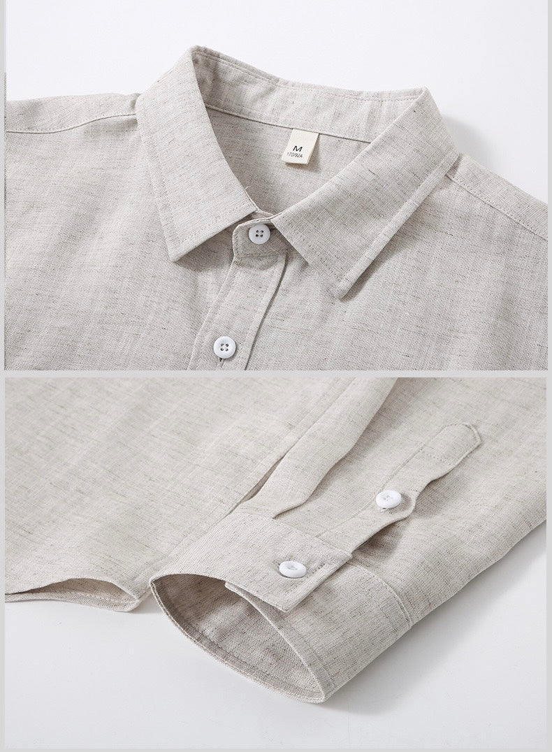 Tao One Tech™ • Yang Business Flow Suit • Long-Sleeve Dress Shirt and Pants Set • Sunscreen Layer • All Season Layering • Tech Pockets • Cooling • Tencel Lyocell Linen • Men’s Sizes M-3XL