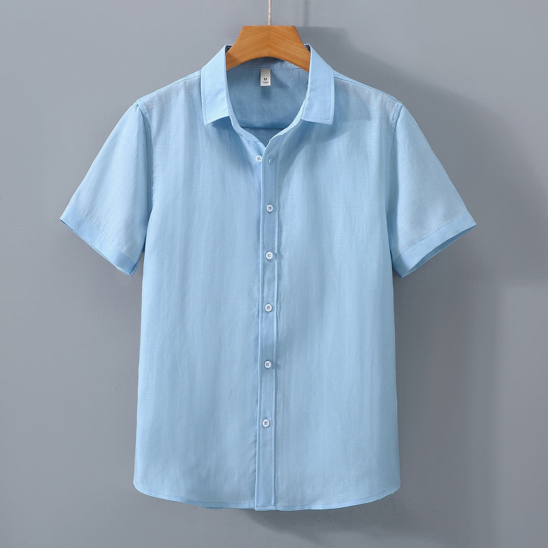 Tao One Tech™ • Yang Business Flow Short-Sleeve Dress Shirt • Sunscreen Layer • All Season Layering • Cooling • Tencel Lyocell Linen • Men’s Sizes M–3XL