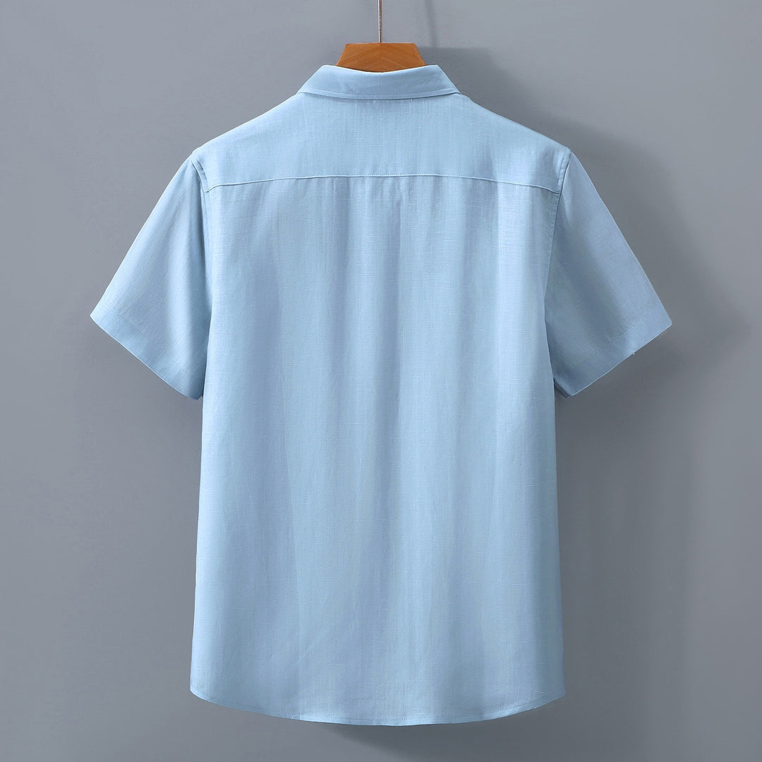 Tao One Tech™ • Yang Business Flow Short-Sleeve Dress Shirt • Sunscreen Layer • All Season Layering • Cooling • Tencel Lyocell Linen • Men’s Sizes M–3XL