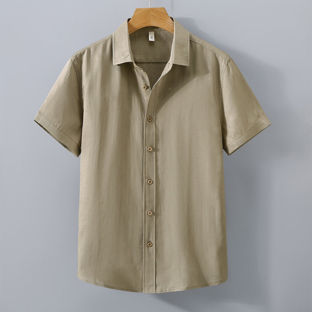 Tao One Tech™ • Yang Business Flow Short-Sleeve Dress Shirt • Sunscreen Layer • All Season Layering • Cooling • Tencel Lyocell Linen • Men’s Sizes M–3XL