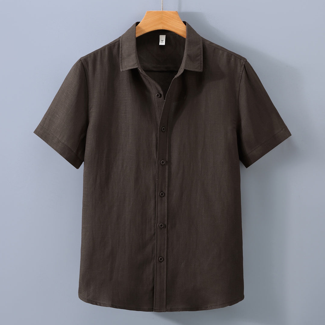 Tao One Tech™ • Yang Business Flow Short-Sleeve Dress Shirt • Sunscreen Layer • All Season Layering • Cooling • Tencel Lyocell Linen • Men’s Sizes M–3XL