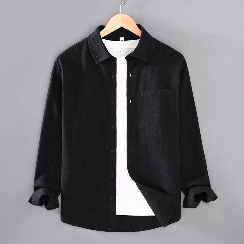 Tao One Tech™ • Yang Business Flow Shirt Jacket • Sunscreen Layer • All Season Layering • Naturally Wrinkle-Free • Ramie Cotton • Men’s Sizes M-3XL