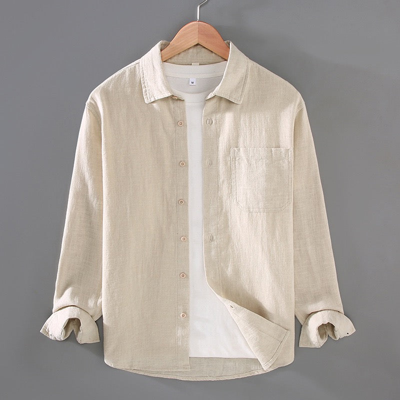Tao One Tech™ • Yang Business Flow Shirt Jacket • Sunscreen Layer • All Season Layering • Naturally Wrinkle-Free • Ramie Cotton • Men’s Sizes M-3XL