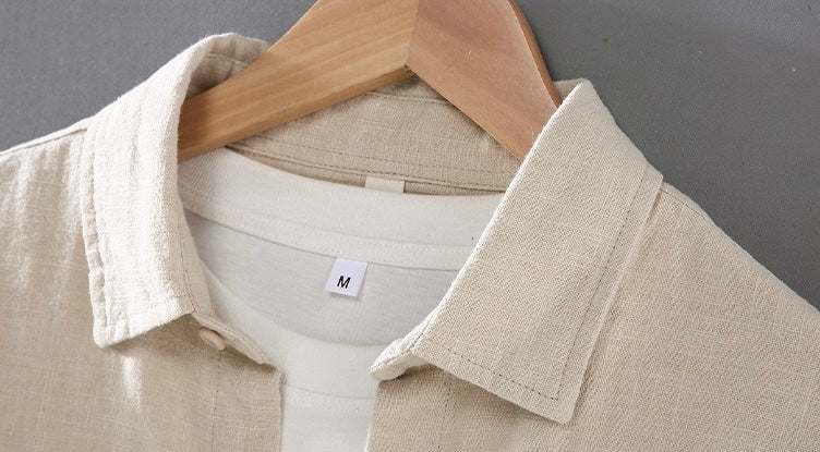 Tao One Tech™ • Yang Business Flow Shirt Jacket • Sunscreen Layer • All Season Layering • Naturally Wrinkle-Free • Ramie Cotton • Men’s Sizes M-3XL