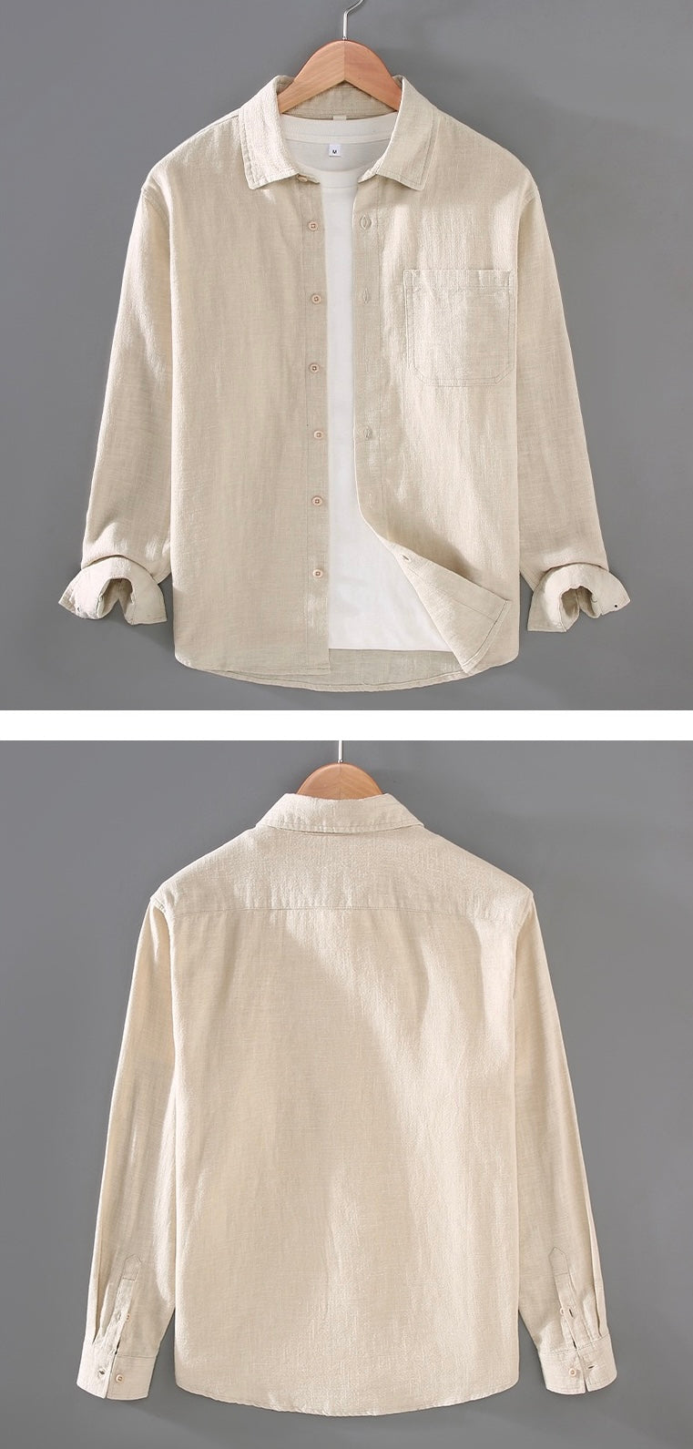 Tao One Tech™ • Yang Business Flow Shirt Jacket • Sunscreen Layer • All Season Layering • Naturally Wrinkle-Free • Ramie Cotton • Men’s Sizes M-3XL