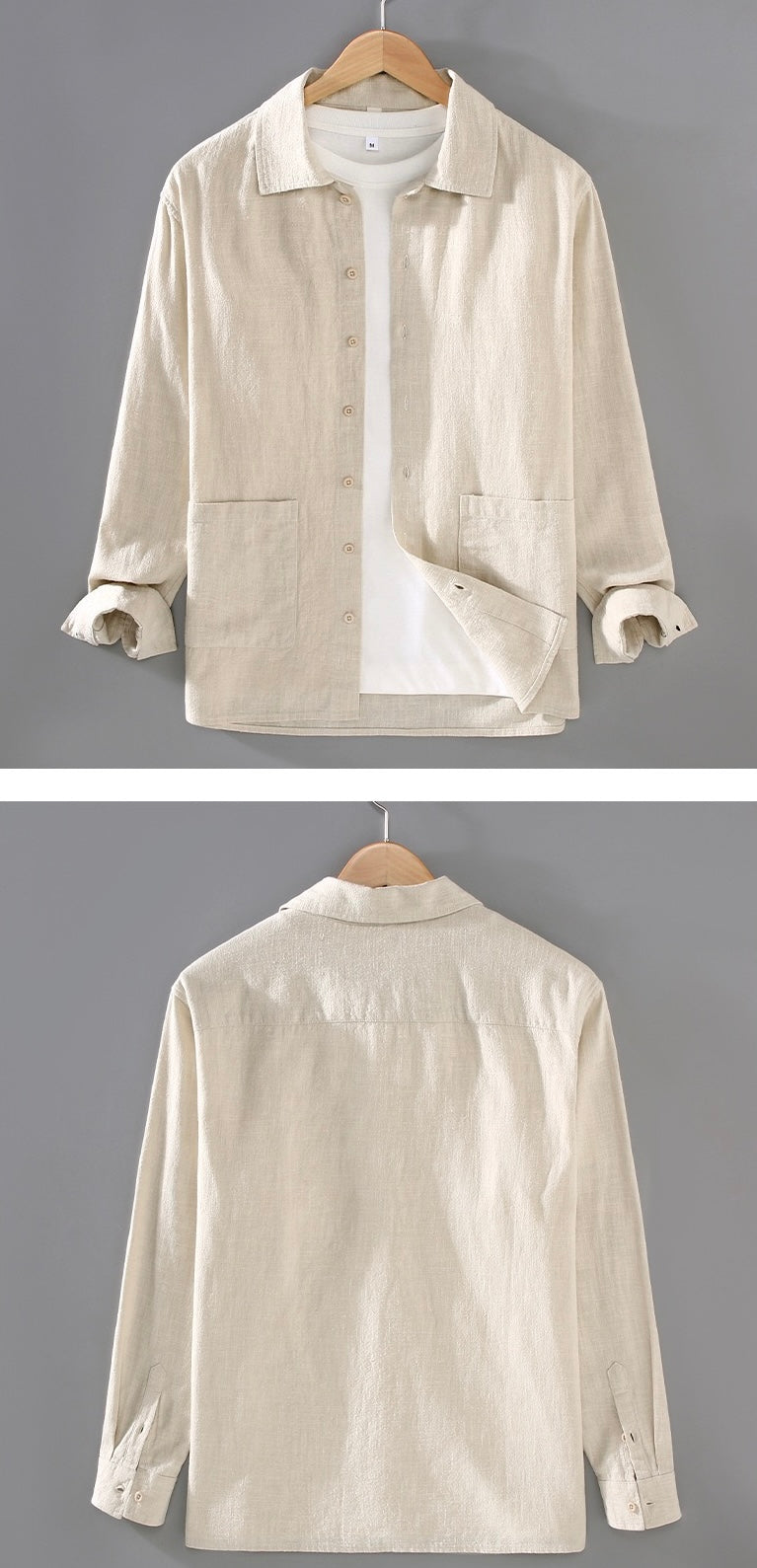 Tao One Tech™ • Yang Business Flow Shirt Jacket • Tech Pockets • Sunscreen Layer • All Season Layering • Naturally Wrinkle-Free • Ramie Cotton • Men’s Sizes M-3XL