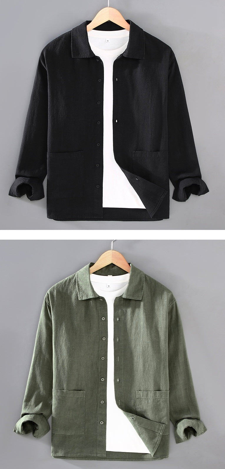 Tao One Tech™ • Yang Business Flow Shirt Jacket • Tech Pockets • Sunscreen Layer • All Season Layering • Naturally Wrinkle-Free • Ramie Cotton • Men’s Sizes M-3XL