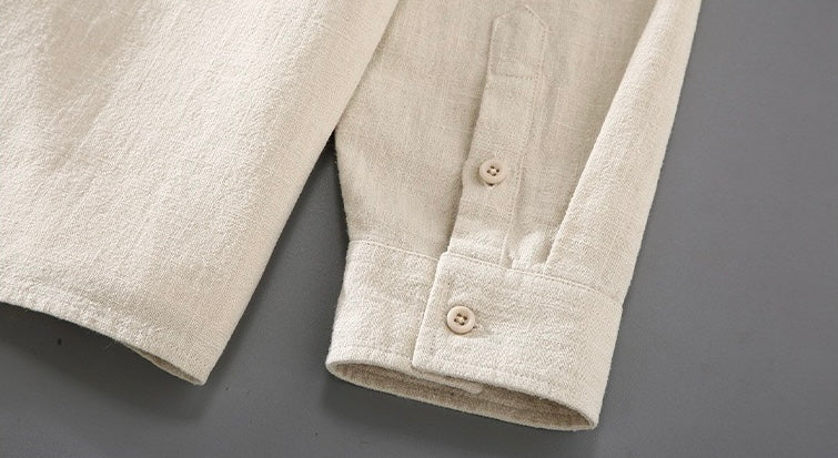 Tao One Tech™ • Yang Business Flow Shirt Jacket • Tech Pockets • Sunscreen Layer • All Season Layering • Naturally Wrinkle-Free • Ramie Cotton • Men’s Sizes M-3XL