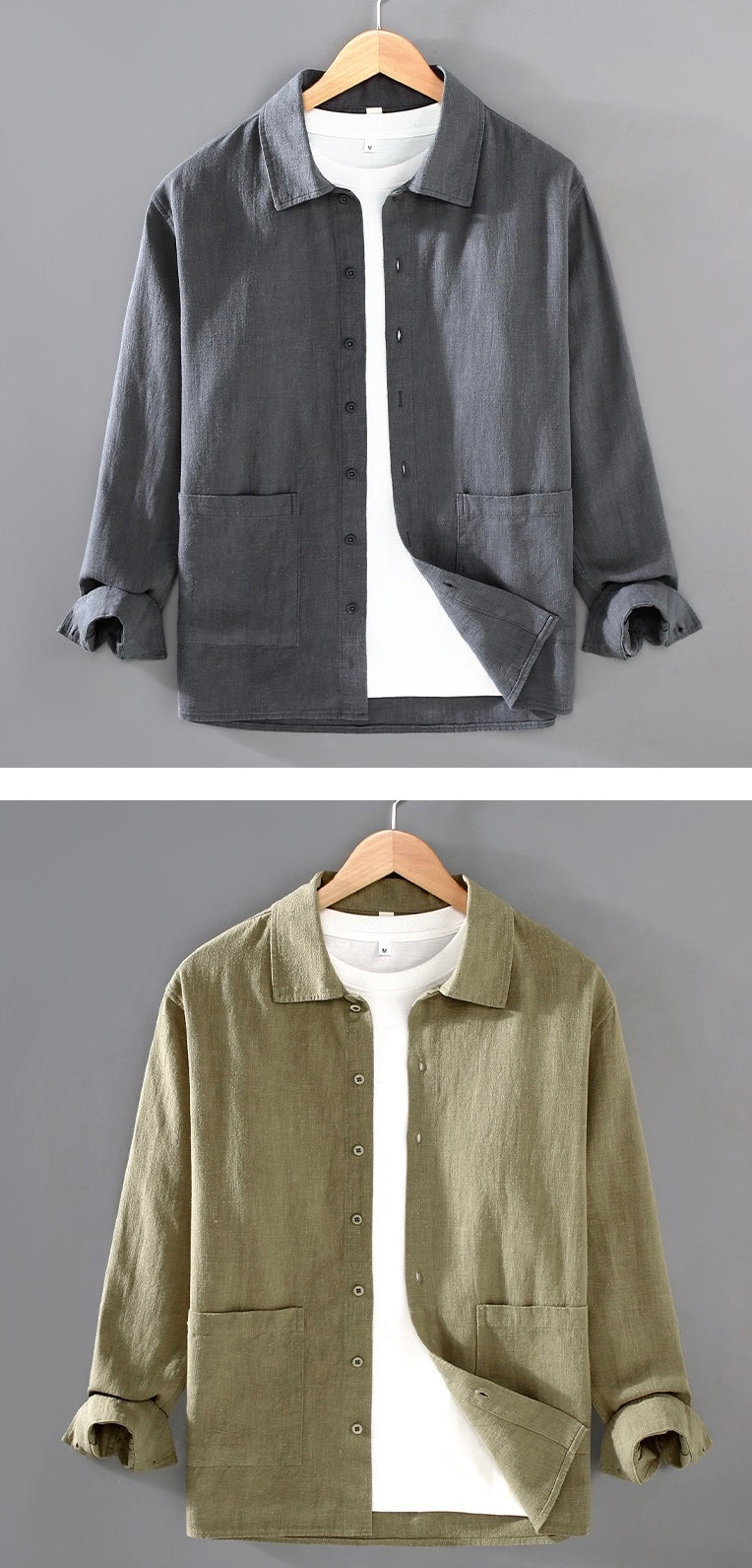 Tao One Tech™ • Yang Business Flow Shirt Jacket • Tech Pockets • Sunscreen Layer • All Season Layering • Naturally Wrinkle-Free • Ramie Cotton • Men’s Sizes M-3XL