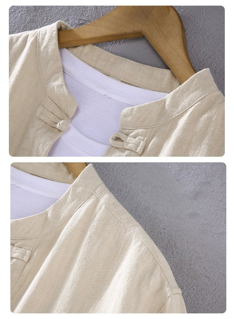 Tao One Tech™ • Business Qigong Shirt Jacket • Tech Pockets • Sunscreen Layer • All Season Layering • Naturally Wrinkle-Free • Ramie Cotton • Men’s Sizes M-3XL