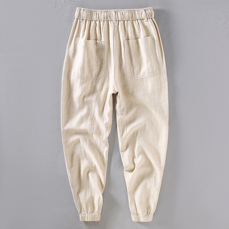 Tao One Tech™ • Heaven &amp; Earth Qigong Gongfu Pants • Ankle-Length Pants • Tech Pockets • Sunscreen Layer • All Season Layering • Naturally Wrinkle-Free • Ramie Cotton • Men’s Sizes M-3XL