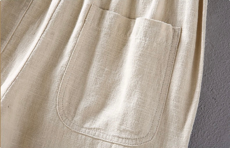 Tao One Tech™ • Heaven &amp; Earth Qigong Gongfu Pants • Ankle-Length Pants • Tech Pockets • Sunscreen Layer • All Season Layering • Naturally Wrinkle-Free • Ramie Cotton • Men’s Sizes M-3XL