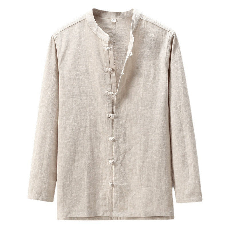 Tao One Tech™ • Heaven &amp; Earth Business Qigong Shirt Jacket • Minimal Style • Tech Pockets • Sunscreen Layer • All Season Layering • Naturally Wrinkle-Free • Ramie Cotton • Men’s Sizes M-3XL