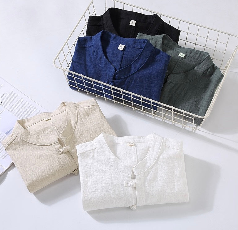 Tao One Tech™ • Business Qigong Shirt Jacket • Minimal Style • Tech Pockets • Sunscreen Layer • All Season Layering • Naturally Wrinkle-Free • Ramie Cotton • Men’s Sizes M-3XL