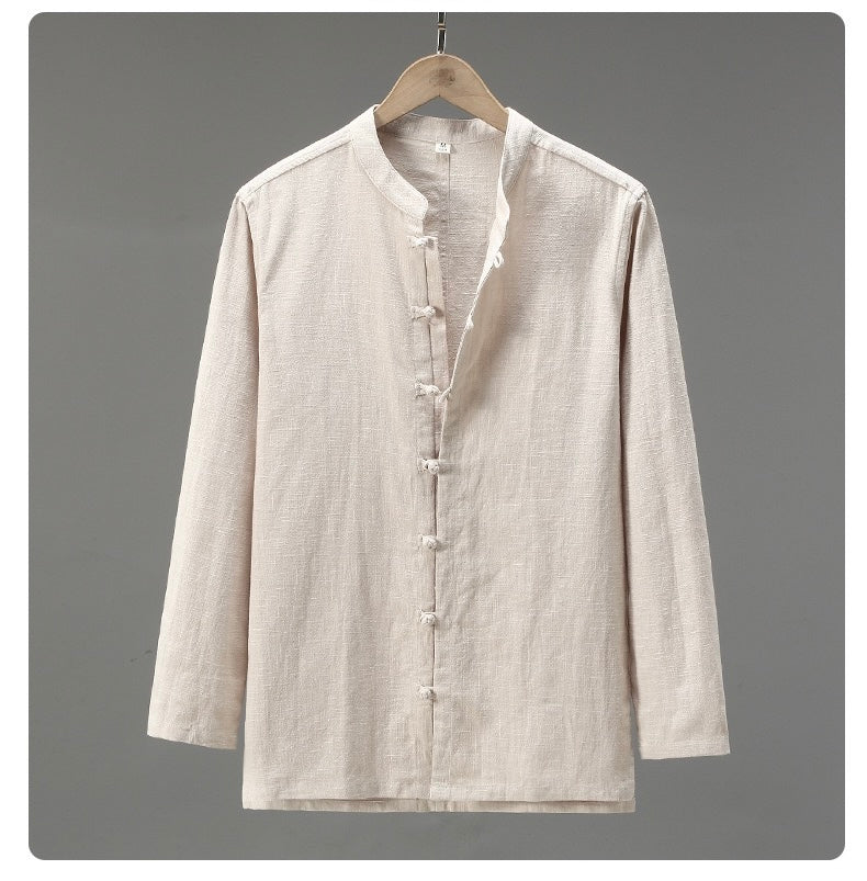 Tao One Tech™ • Heaven &amp; Earth Business Qigong Shirt Jacket • Minimal Style • Tech Pockets • Sunscreen Layer • All Season Layering • Naturally Wrinkle-Free • Ramie Cotton • Men’s Sizes M-3XL