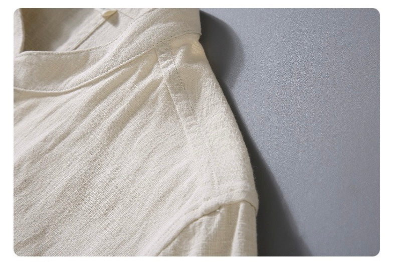 Tao One Tech™ • Heaven &amp; Earth Business Qigong Shirt Jacket • Minimal Style • Tech Pockets • Sunscreen Layer • All Season Layering • Naturally Wrinkle-Free • Ramie Cotton • Men’s Sizes M-3XL
