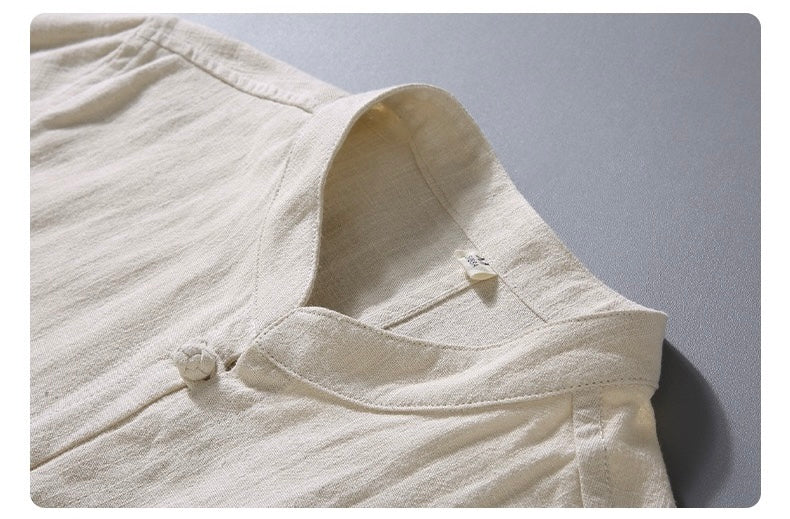 Tao One Tech™ • Heaven &amp; Earth Business Qigong Shirt Jacket • Minimal Style • Tech Pockets • Sunscreen Layer • All Season Layering • Naturally Wrinkle-Free • Ramie Cotton • Men’s Sizes M-3XL