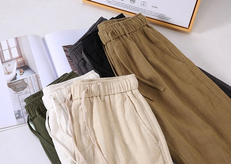 Tao One Tech™ • Heaven &amp; Earth Business Qigong Capri Shorts • Tech Pockets • Sunscreen Layer • All Season Layering • Naturally Wrinkle-Free • Ramie Cotton • Men’s Sizes M-3XL