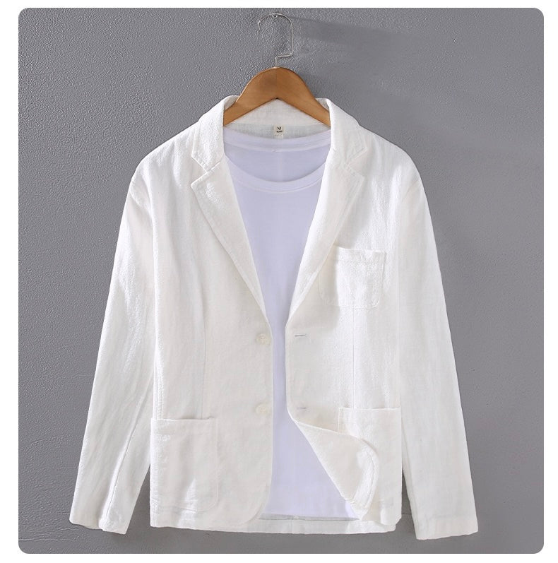 Tao One Tech™ • Heaven &amp; Earth Business Blazer • Suit Jacket • Tech Pockets • Sunscreen Layer • All Season Layering • Naturally Wrinkle-Free • Ramie Cotton • Men’s Sizes M-3XL