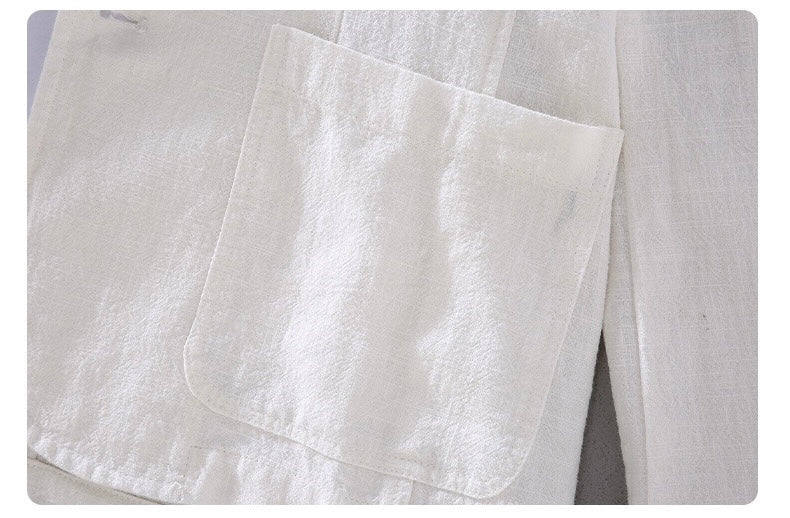 Tao One Tech™ • Heaven &amp; Earth Business Blazer • Suit Jacket • Tech Pockets • Sunscreen Layer • All Season Layering • Naturally Wrinkle-Free • Ramie Cotton • Men’s Sizes M-3XL