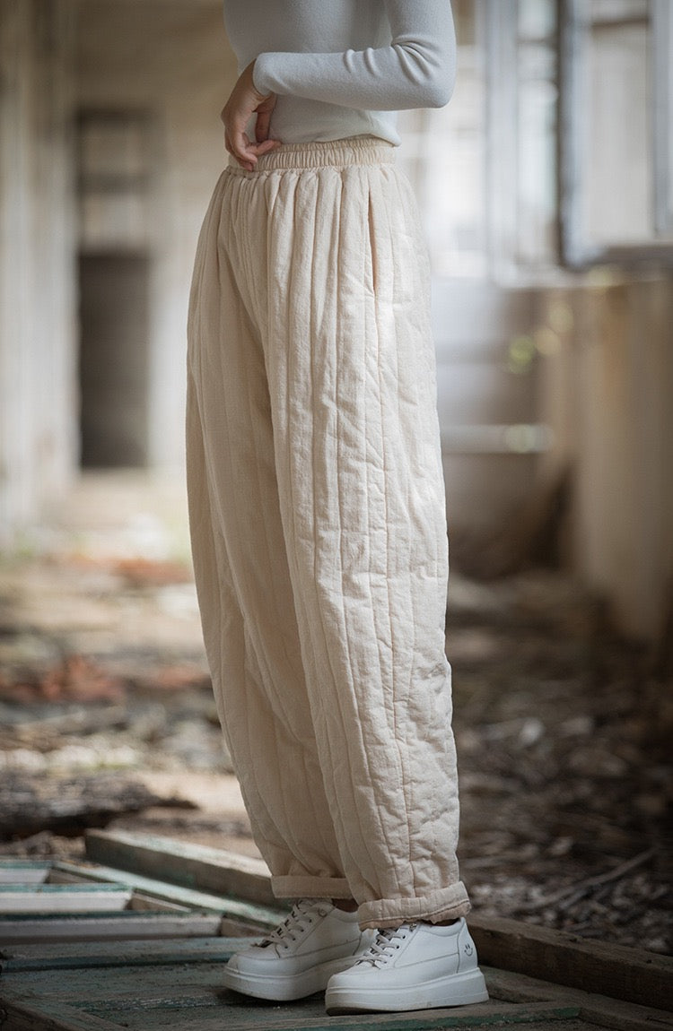 Tao Triple Tech™ • Zen Flow Winter Pants • Triple Layer Quilt • Thermal Qi Flow • Plant-Based Warmth • Ramie Cotton • Gender Neutral