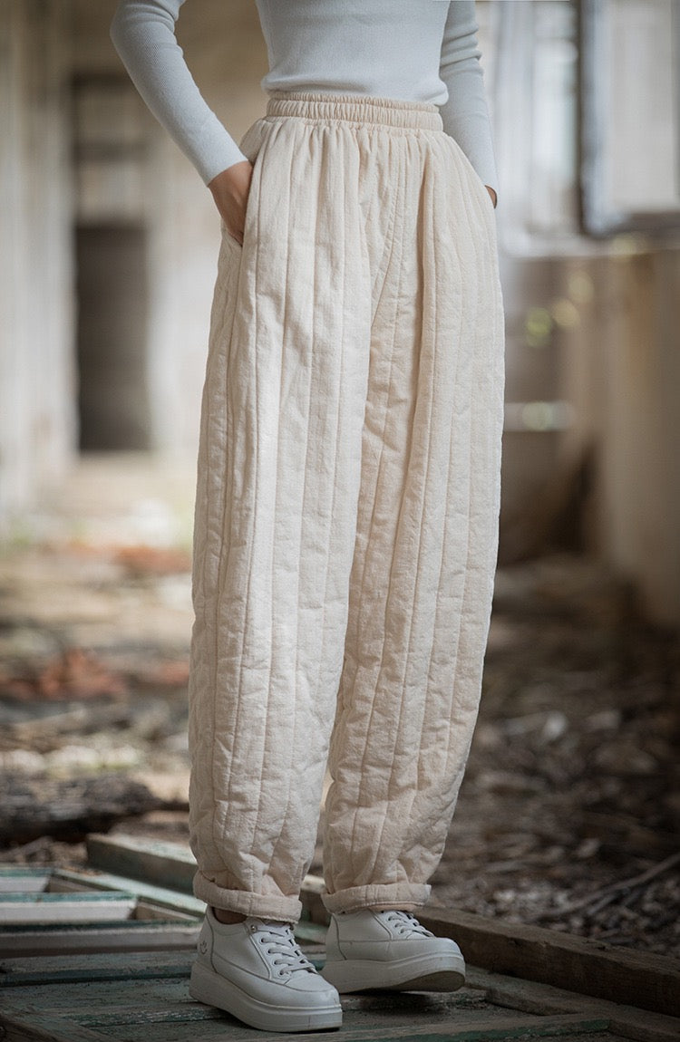 Tao Triple Tech™ • Zen Flow Winter Pants • Triple Layer Quilt • Thermal Qi Flow • Plant-Based Warmth • Ramie Cotton • Gender Neutral