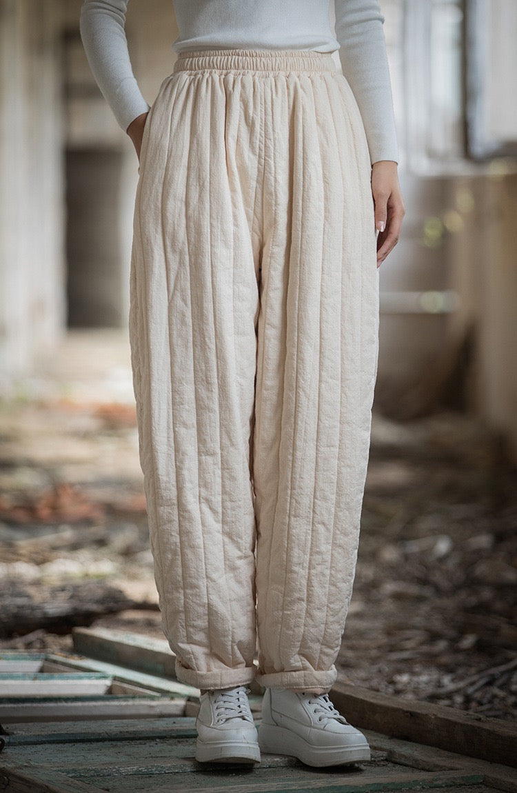 Tao Triple Tech™ • Zen Flow Winter Pants • Triple Layer Quilt • Thermal Qi Flow • Plant-Based Warmth • Ramie Cotton • Gender Neutral