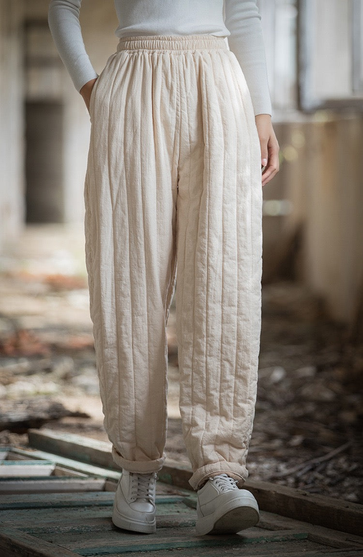 Tao Triple Tech™ • Zen Flow Winter Pants • Triple Layer Quilt • Thermal Qi Flow • Plant-Based Warmth • Ramie Cotton • Gender Neutral