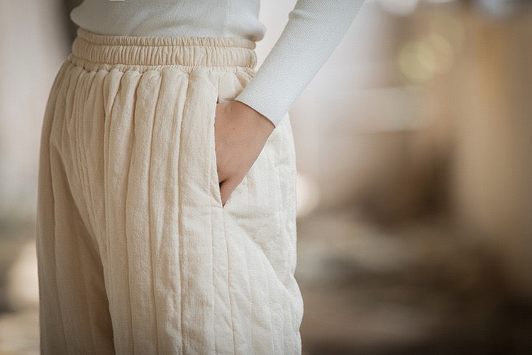 Tao Triple Tech™ • Zen Flow Winter Pants • Triple Layer Quilt • Thermal Qi Flow • Plant-Based Warmth • Ramie Cotton • Gender Neutral