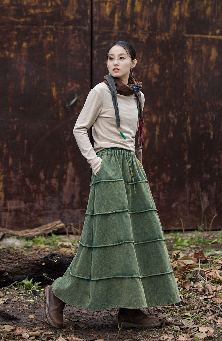 Tao Double Tech™ • Zen A-Line Lotus Skirt • Long Cozy Coverage