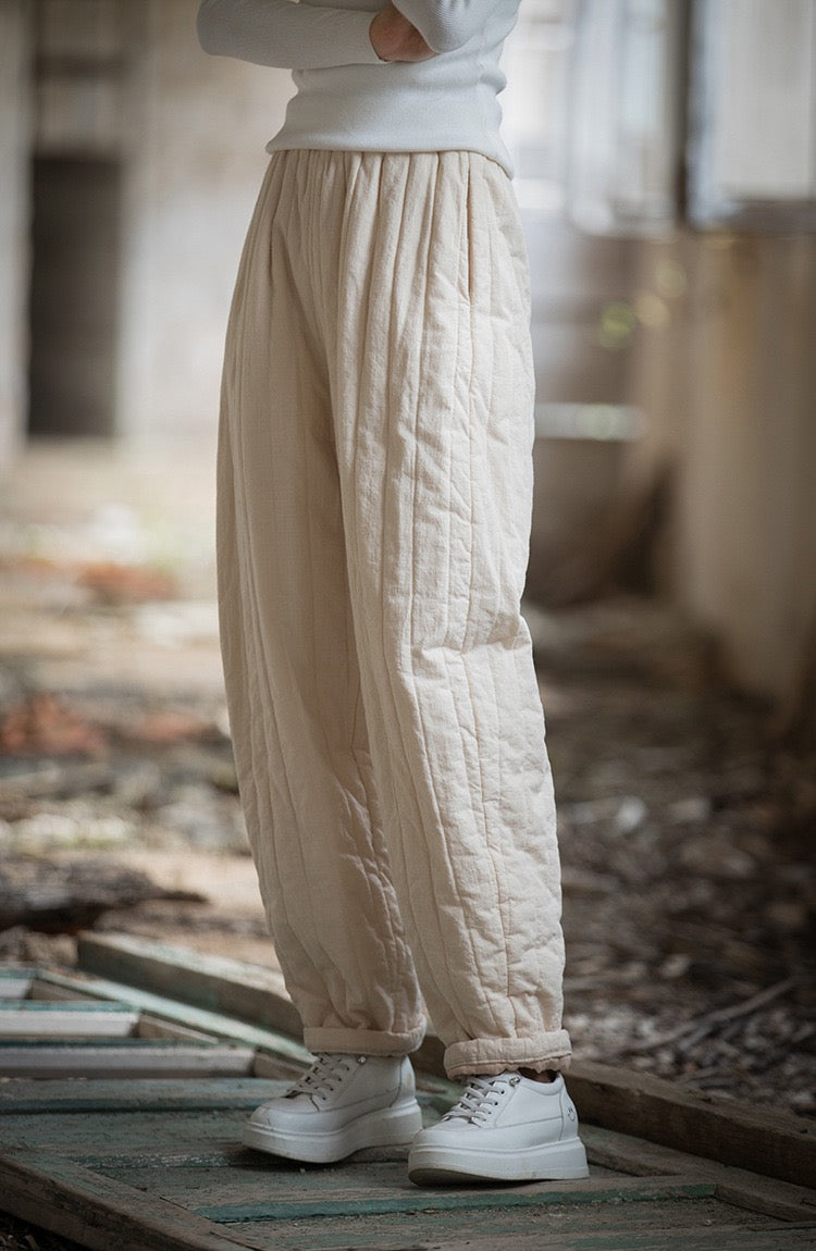 Tao Triple Tech™ • Zen Flow Winter Pants • Triple Layer Quilt • Thermal Qi Flow • Plant-Based Warmth • Ramie Cotton • Gender Neutral